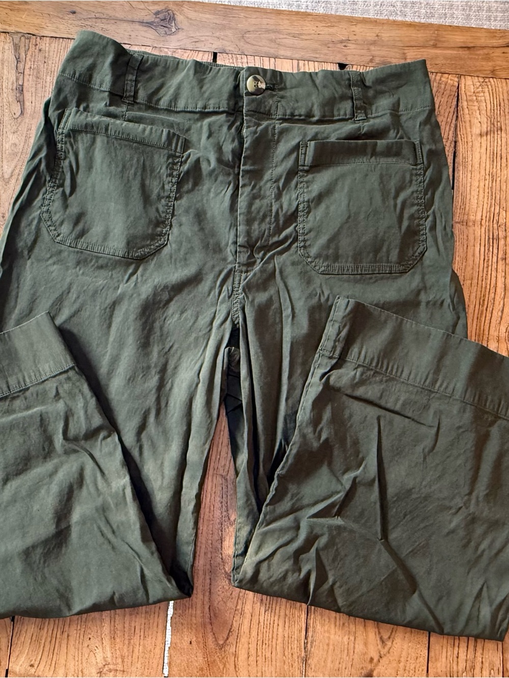 Maeve olive green wide leg pants